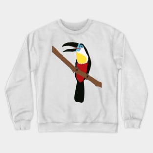 TOUCAN Colorful Tropical Bird Hand Cut Paper Original Art Crewneck Sweatshirt